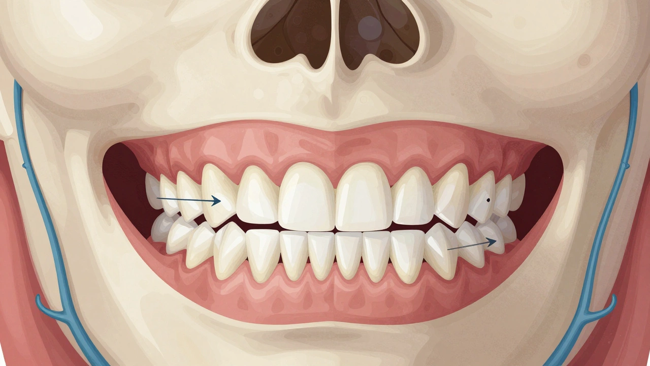 Časový přehled přemístění zubů do správné polohy s anatomickými prvky