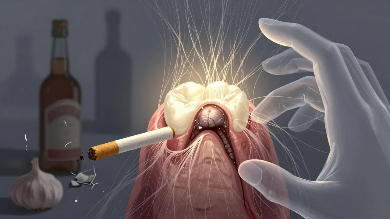 Healing blood clot in socket with forbidden items being pushed away.