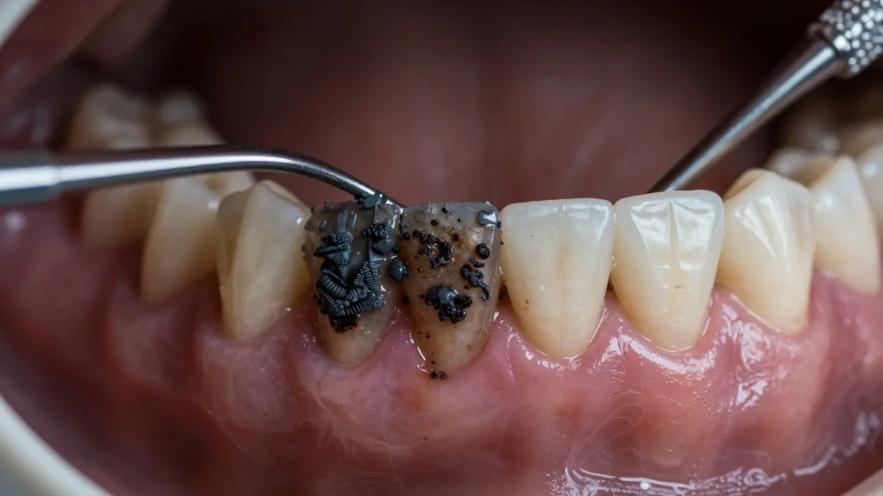 Proč černý zubní kámen není jen kosmetický problém - skryté rizika pro zdraví úst