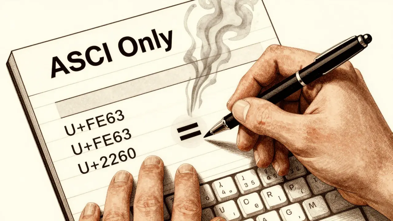 Ruka přepisuje text z Wordu do čistého editoru, zatímco neviditelné znaky mizí jako kouř.