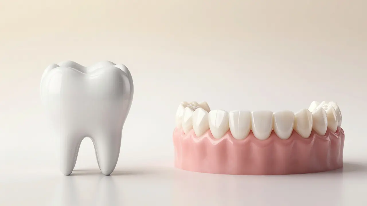 Konceptuální zobrazení přechodu od mezery k dokonalému úsměvu