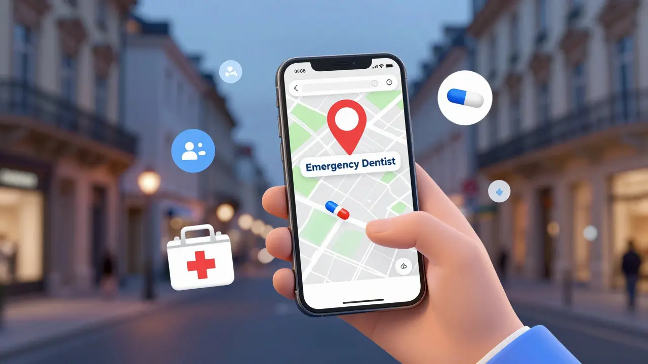 Hledání zubaře v zahraničí pomocí telefonu