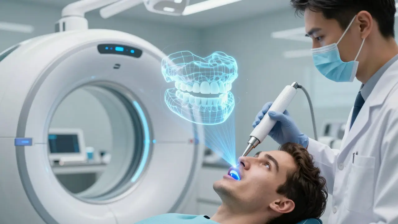 Moderní stomatologická ordinace s digitálním skenerem zubů