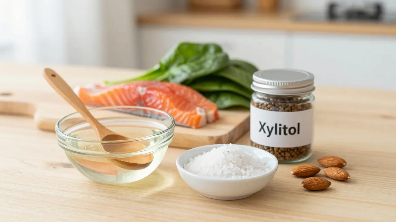 Přírodní prostředky pro zdraví zubů: kokosový olej, sůl a xylitol