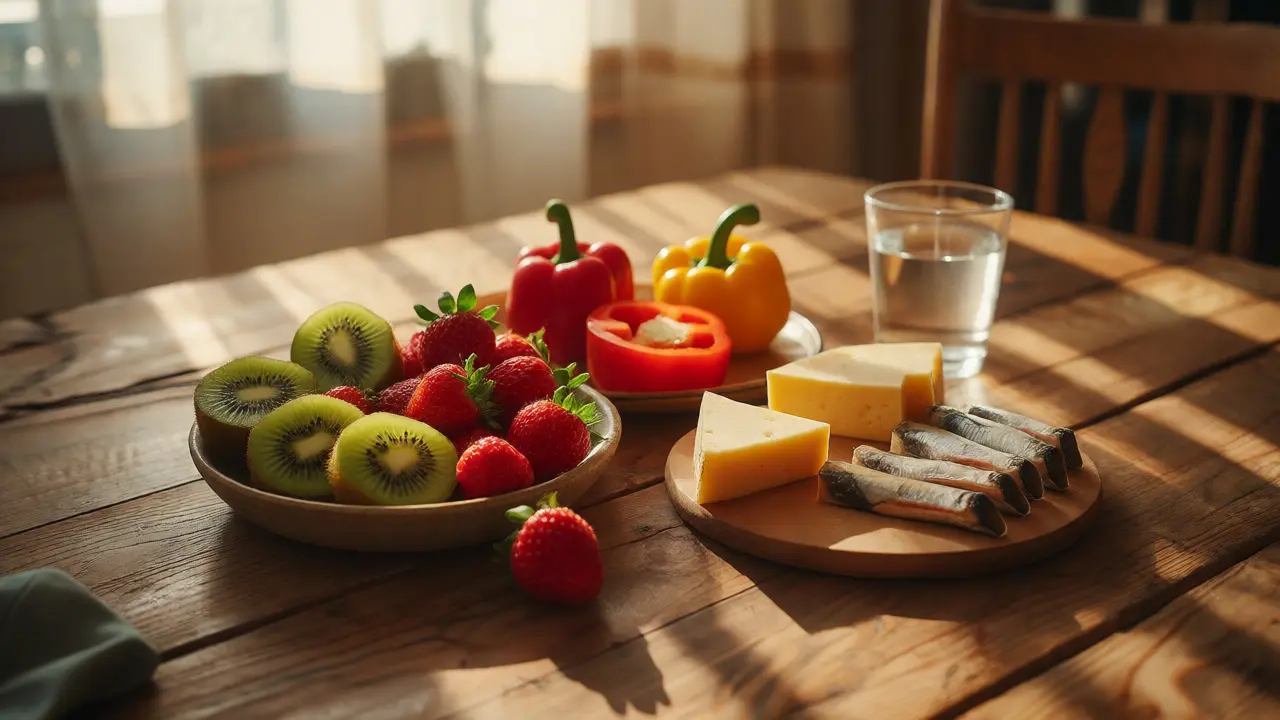 Zdravé potraviny bohaté na vitamíny pro dásně a zuby